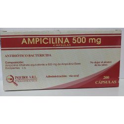 Ampicilina de 500 mg